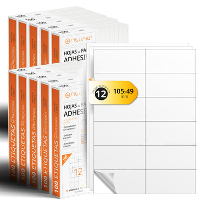 Folios A4 de Etiquetas Adhesivas Blancas - Ofituria