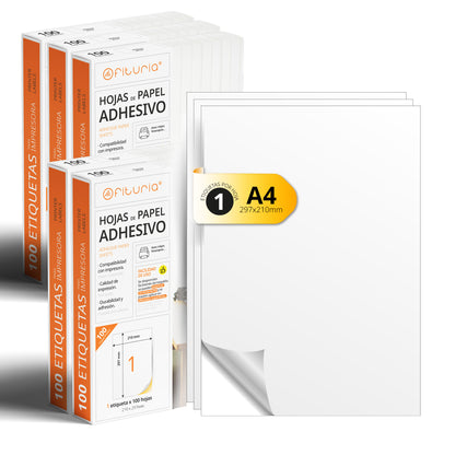 Folios A4 de Etiquetas Adhesivas Blancas - Ofituria