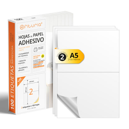 Folios A4 de Etiquetas Adhesivas Blancas - Ofituria