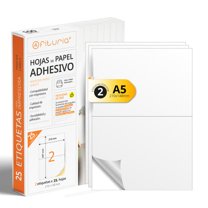 Folios A4 de Etiquetas Adhesivas Blancas - Ofituria