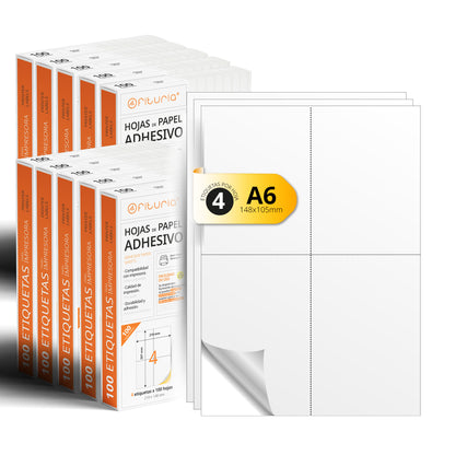 Folios A4 de Etiquetas Adhesivas Blancas - Ofituria