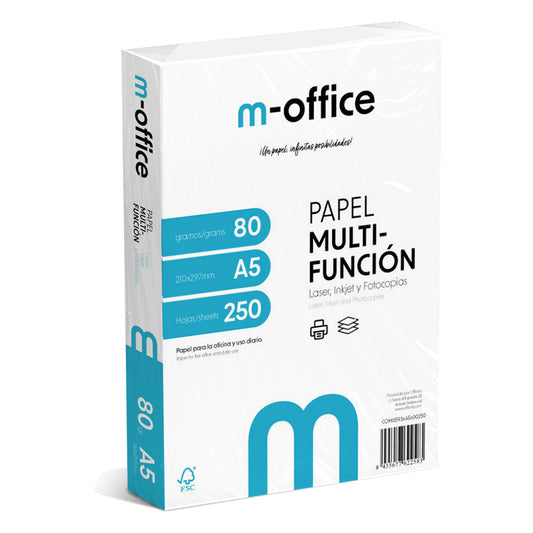 Folios A5 80gr 250 hojas para Impresora Inkjet y Láser · m-office