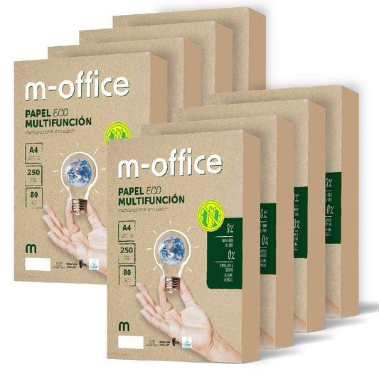 8 Paquetes - Papel Reciclado din A4 80gr 250Hojas para Fotocopiadora e Impresora · m-office