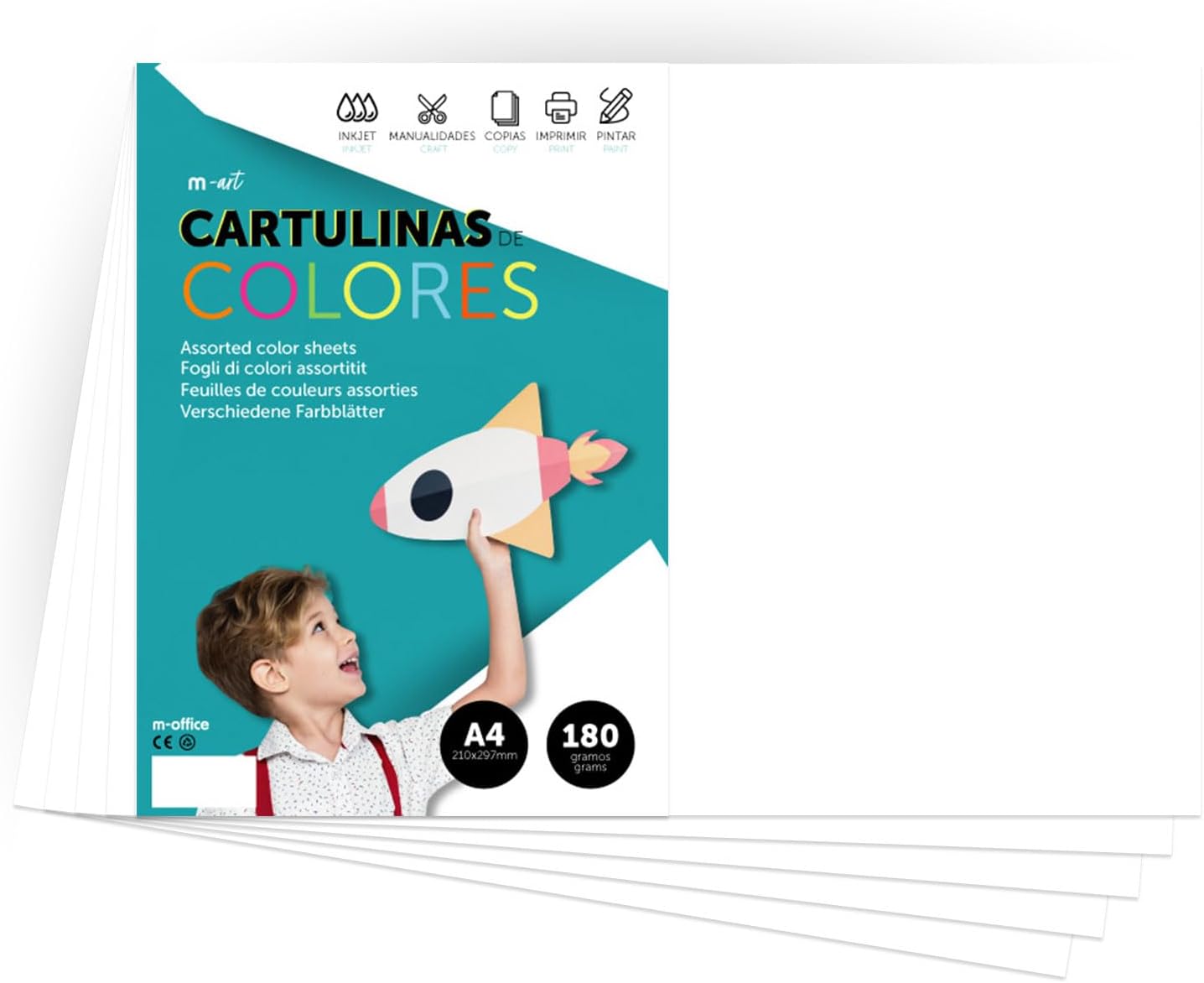 Cartulina A4 de 180gr Colores Intensos · m-office