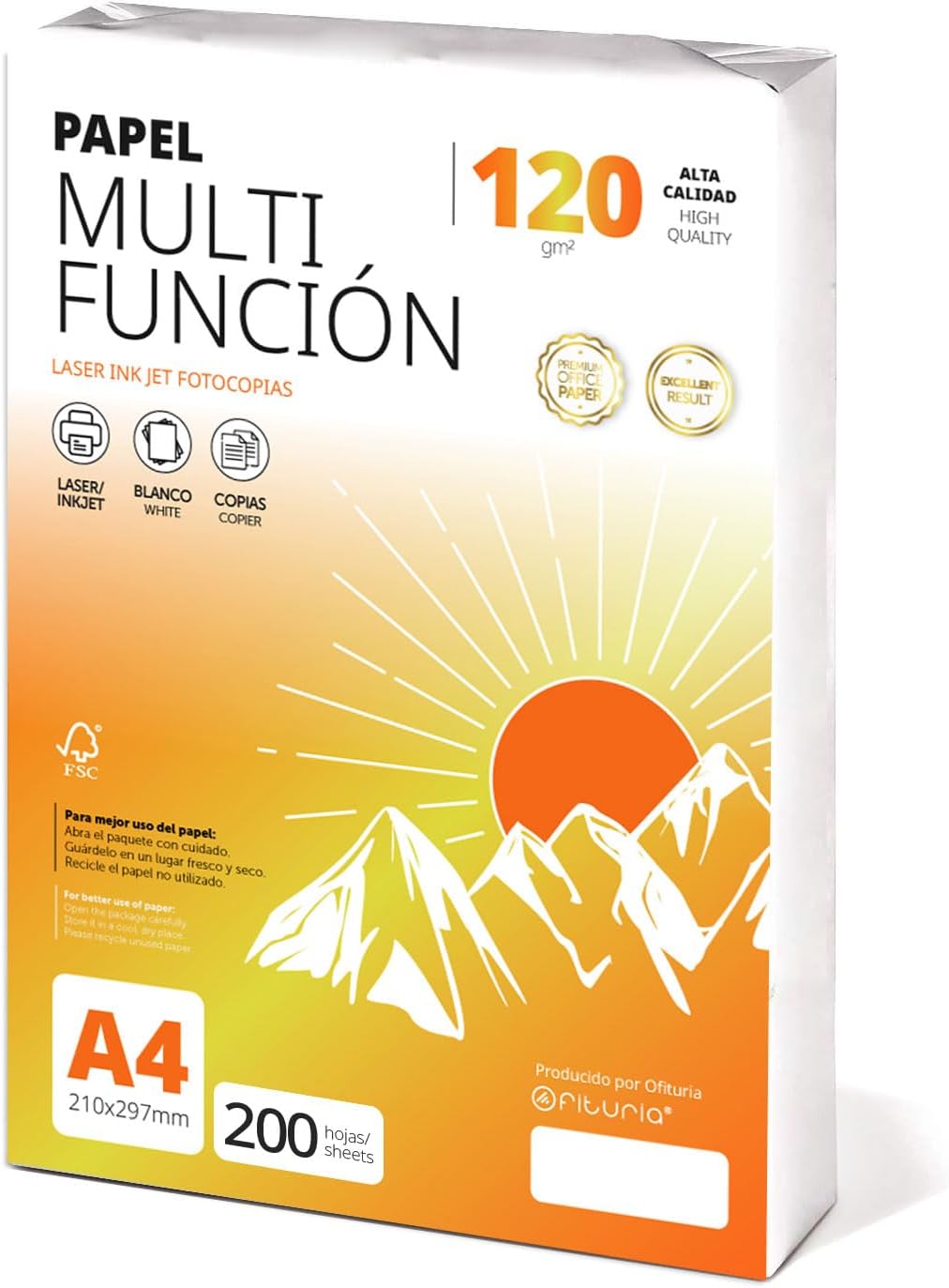 Papel A4 Multiusos para Impresora 120gr 200Hojas - Ofituria