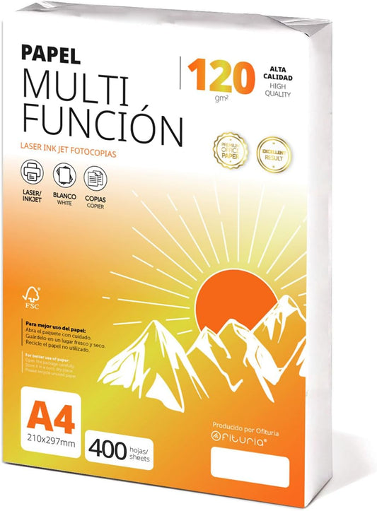 Papel A4 Multiusos para Impresora 120gr 400Hojas - Ofituria