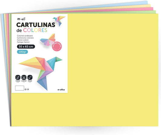 Cartulina 50x65 de 180gr Colores Pastel · m-office