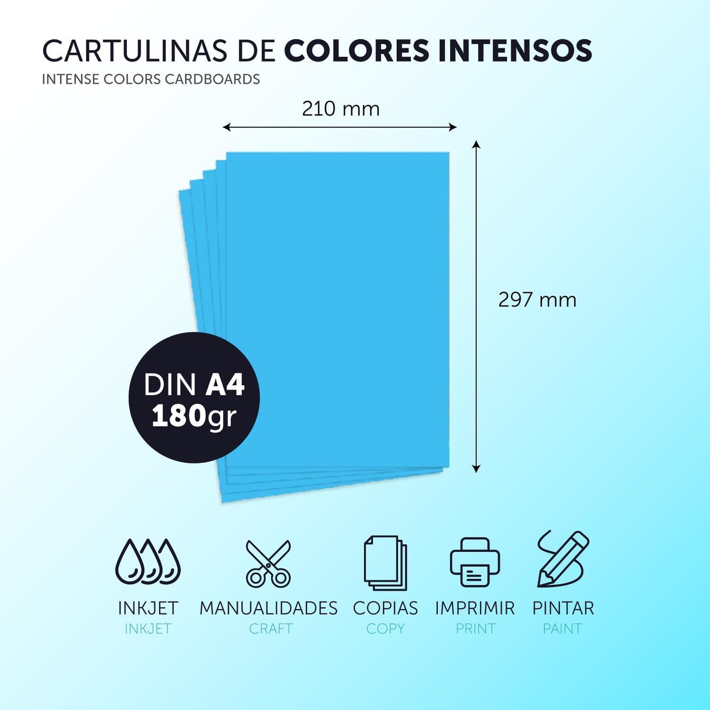 Cartulina A4 de 180gr Colores Intensos · m-office