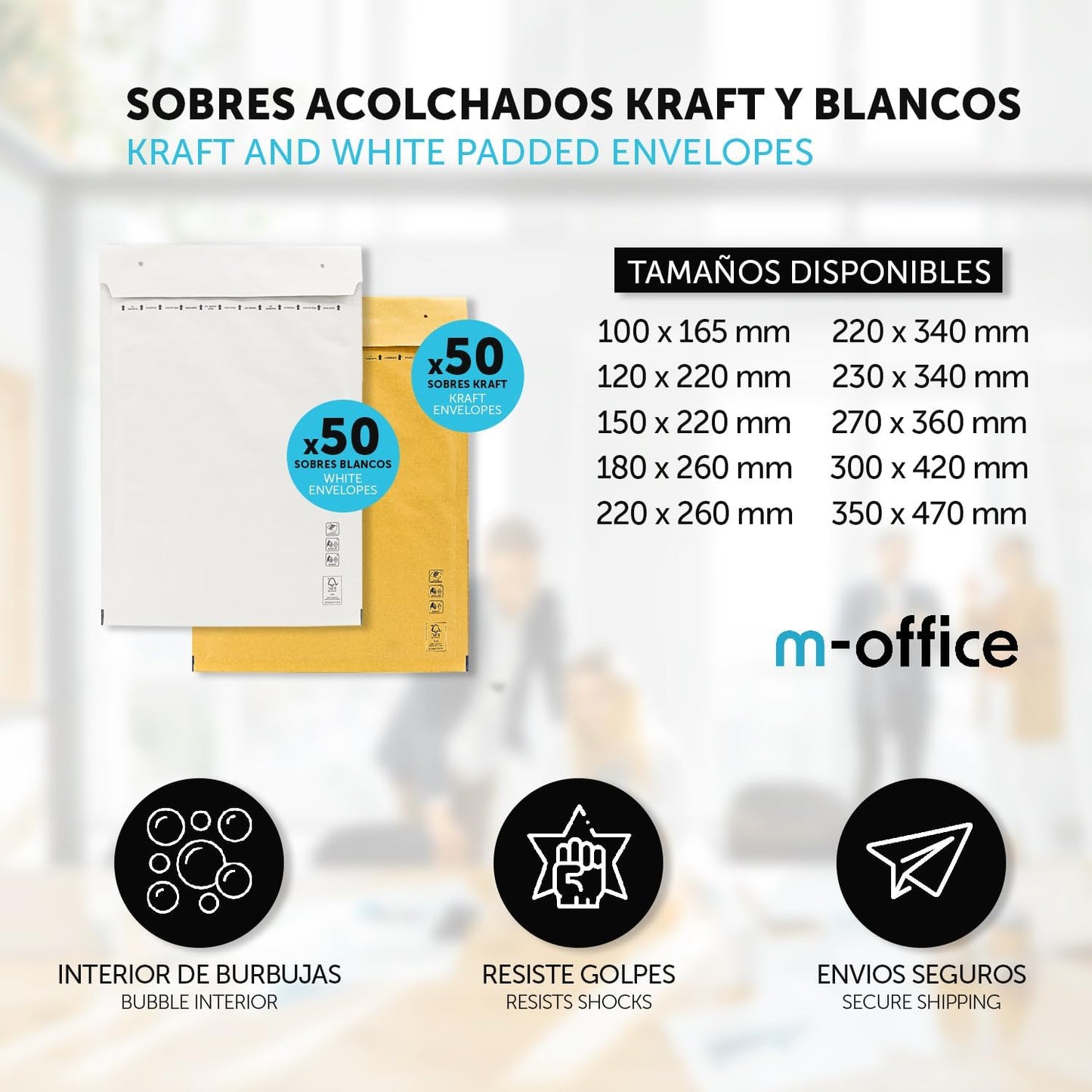 Sobres Acolchados Kraft y Blanco · m-office